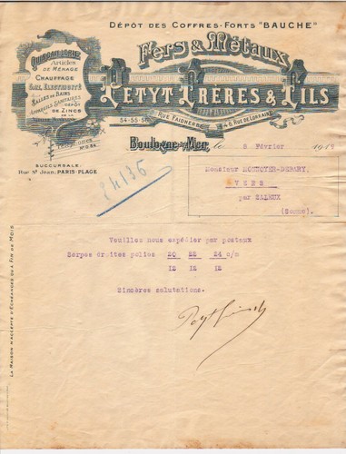 Boulogne sur mer lettre - sur,