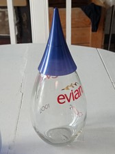 Lot of 3 Evian Glass Collector Bottles - Millennium 2000, 2001, 2002 - Edited