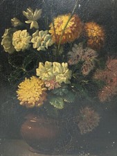 Oil painting on canvas painting bouquet anonymous circa 1900 Painting Flowers