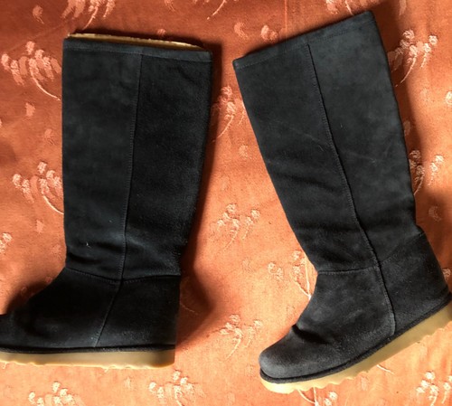 Bottes daim noires 37 - bottes,
