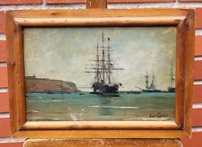 KARL CARTIER 1855-1925 SEASCAPE. OIL PAINTING ON WOOD PANEL STYLE XLX 