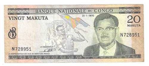 Congo belge makuta - , 1970