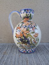GIEN earthenware cider pitcher or jug Delft model peacock decor