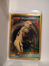 Junior Seau 1995 TOPPS FINEST LANDMARK SERIES #11 BRONZE METAL CARD CHARGERS