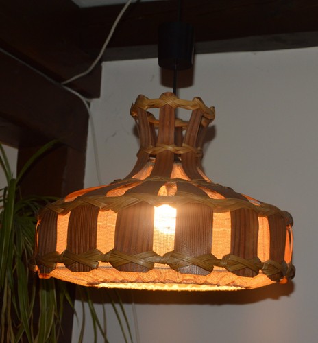 Ancienne lampe suspension - , abat