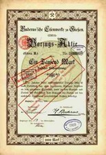 BUDERUS Ironworks 1896 Casting Lollar Wetzlar Bosch RARE Lit. B Preferred Stock