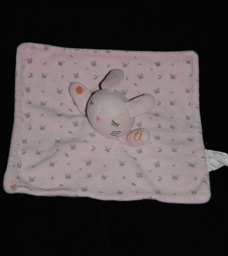 Doudou plat lapin rose - lapin,