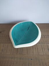 Ancienne Coupe à Fruit/ Plat Creux Forme de Feuille Vert France Années 50/60