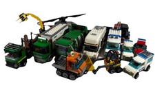 Lot of Incomplete LEGO City Vehicles - Police Lumber Caravan Cargo & More