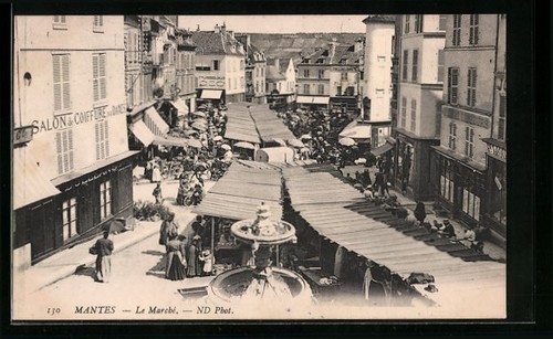 Cpa mantes marché - cpa, mantes,