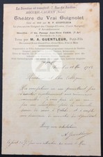 THÉÂTRE DU VRAEL GUIGNOLET Guignol GUENTLEUR Méliès Puppet Autograph 1913 