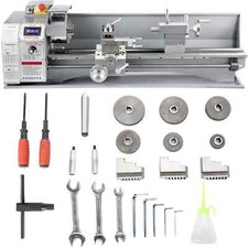 VEVOR Tour à Métaux de Précision 750W Mini Tour à Métal de Fraisage 220 x 750 mm