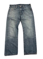 Levis 501 Mens Jeans Denim Red Tab Straight Fit Size 34x28 Button Fly Distressed