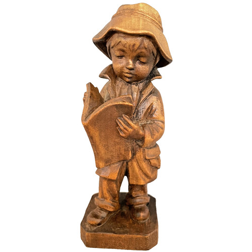 Vintage hand carved wood boy - hand,