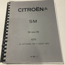 Car CITROEN SM TECHNICAL DATA Handbook