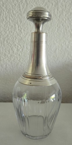 Flacon ancien cristal métal - ancien,