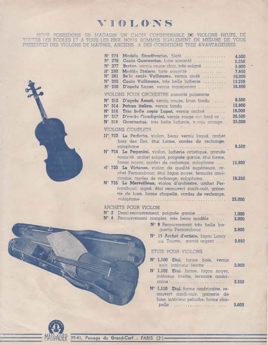 Pub masspacher violons - -,