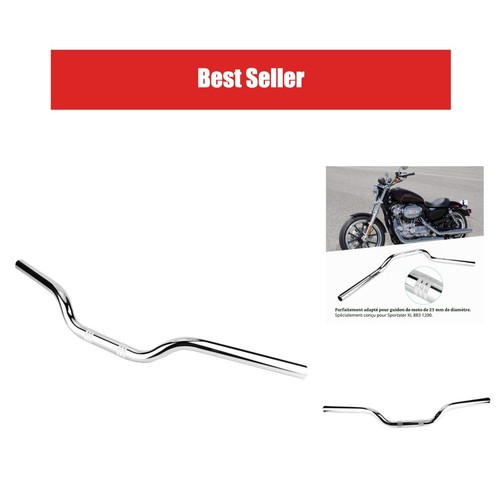 Guidon moto acier chrome - 25,