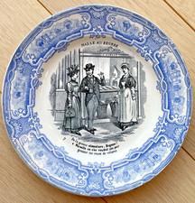 Assiette parlante en faïence