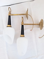 Paire d'appliques en laiton et