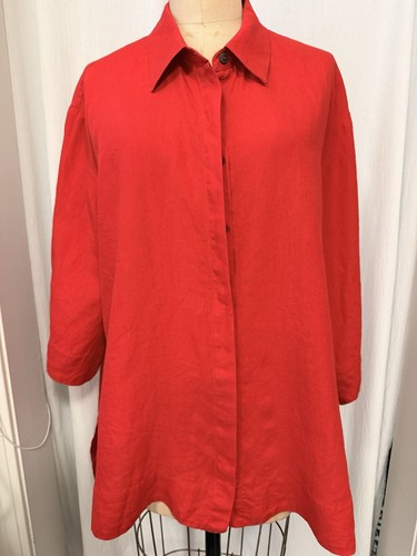 Marina rinaldi red linen - linen, woven