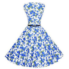 Robe vintage, rockabilly, pin-up, motifs bleus et noirs