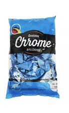 Qualatex 11" Round Chrome Blue Metallic 100 Pcs Bag Latex Balloons