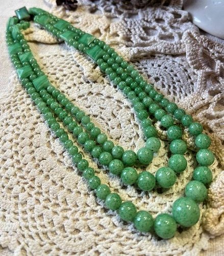 Collier ancien rangs perles - collier,