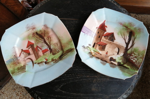 Paire assiettes anciennes