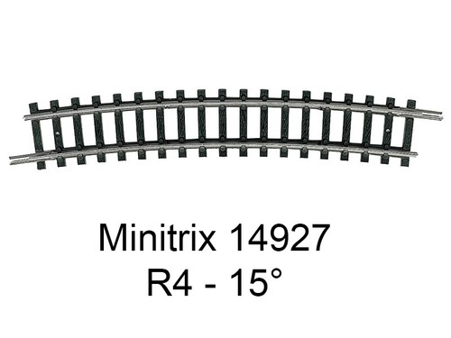 Trix rail courbe - rail, 15°