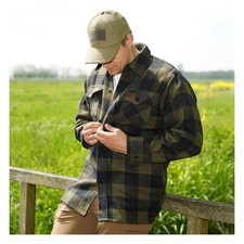 Chemise flanelle bûcheron à carreaux noir/olive Army surplus