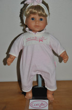 🤡Vetement COROLLE 36 Cm Poupon Combinaison Rose Rayé Bandeau Assorti Poupée