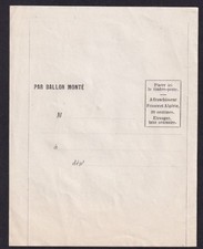 France-Papier à lettre-PAR BALLON MONTE-1870-Neuf