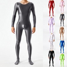 Combinaison bodystocking rose manches longues pour homme extensible M/XL