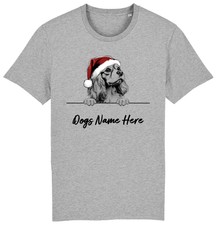 CAVALIER KING CHARLES SPANIEL Personalised Christmas Dog TShirt Mens Womens Kids
