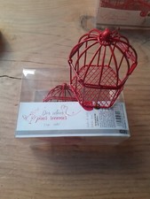 lot 4 boites de 2 cages métal pour déco rouge ( 9 x 6,5 cm )