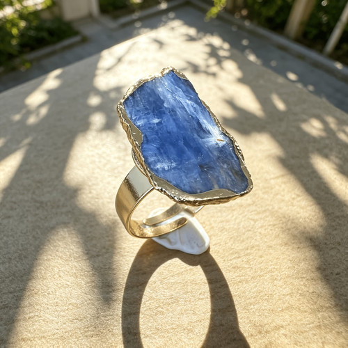 Bague ajustable cyanite - bague,