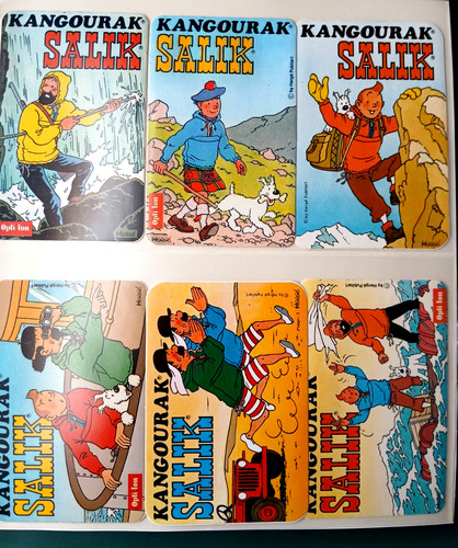 Tintin lot 6 autocollants - tintin,,