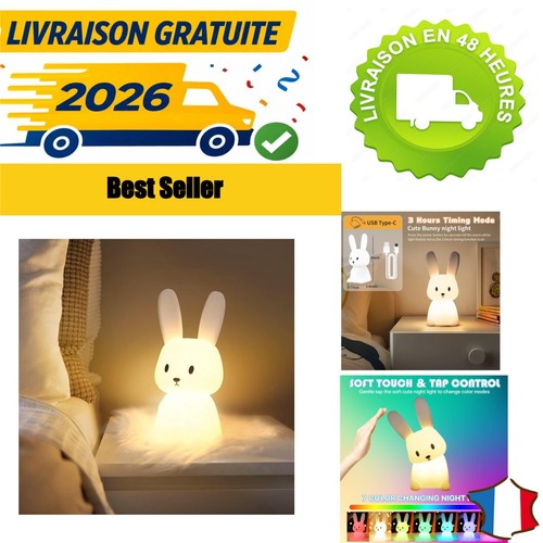 Veilleuse bébé lapin led - bébé,