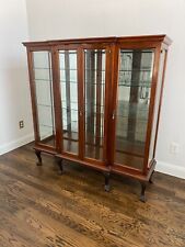 Antique Mohogany Break-fronted Vitrine China Cabinet Hutch