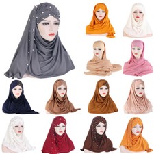 Muslim Women Scarf Hijab Amira Islamic Plain Shawls Full Cover Wrap Headscarf