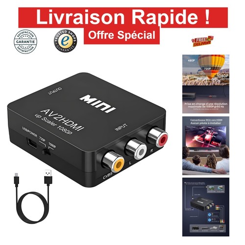 Convertisseur rca vers hdmi - rca,