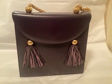 PALOMA PICASSO PURPLE LEATHER AND SUEDE 8” x 8” PURSE (57)