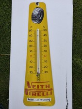 OLD THERMOMETER enamelled garage plate Veith pirelli tire 