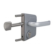 Serrure de portail coulissant - profil 60 mm - gris alu - LSKZ LOCINOX