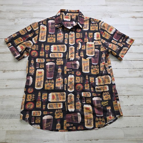 Shiner bock beer button - shiner, button-up