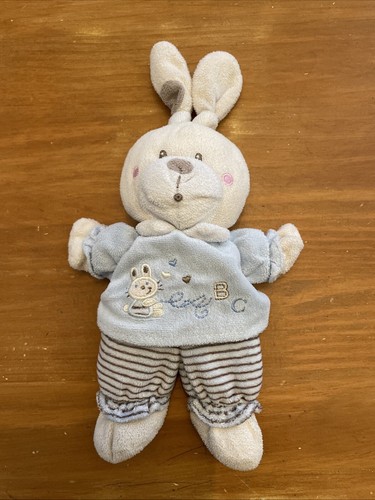 Doudou peluche lapin bleu - peluche,