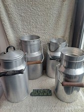 Lot de 4 ancien pot à lait aluminium Le Trèfle Tournus 3 x 2 et  1 x 3 litres