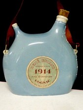 BOUTEILLE GOURDE POILU BLEU HORIZON COGNAC FINE CHAMPAGNE 1914 RENÉ BRIAND WWI