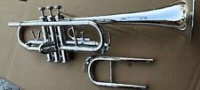 C TRUMPET STUDENTS New NICKEL PLATE Bb Trompet C Free Case + M/P + LIVRAISON ...